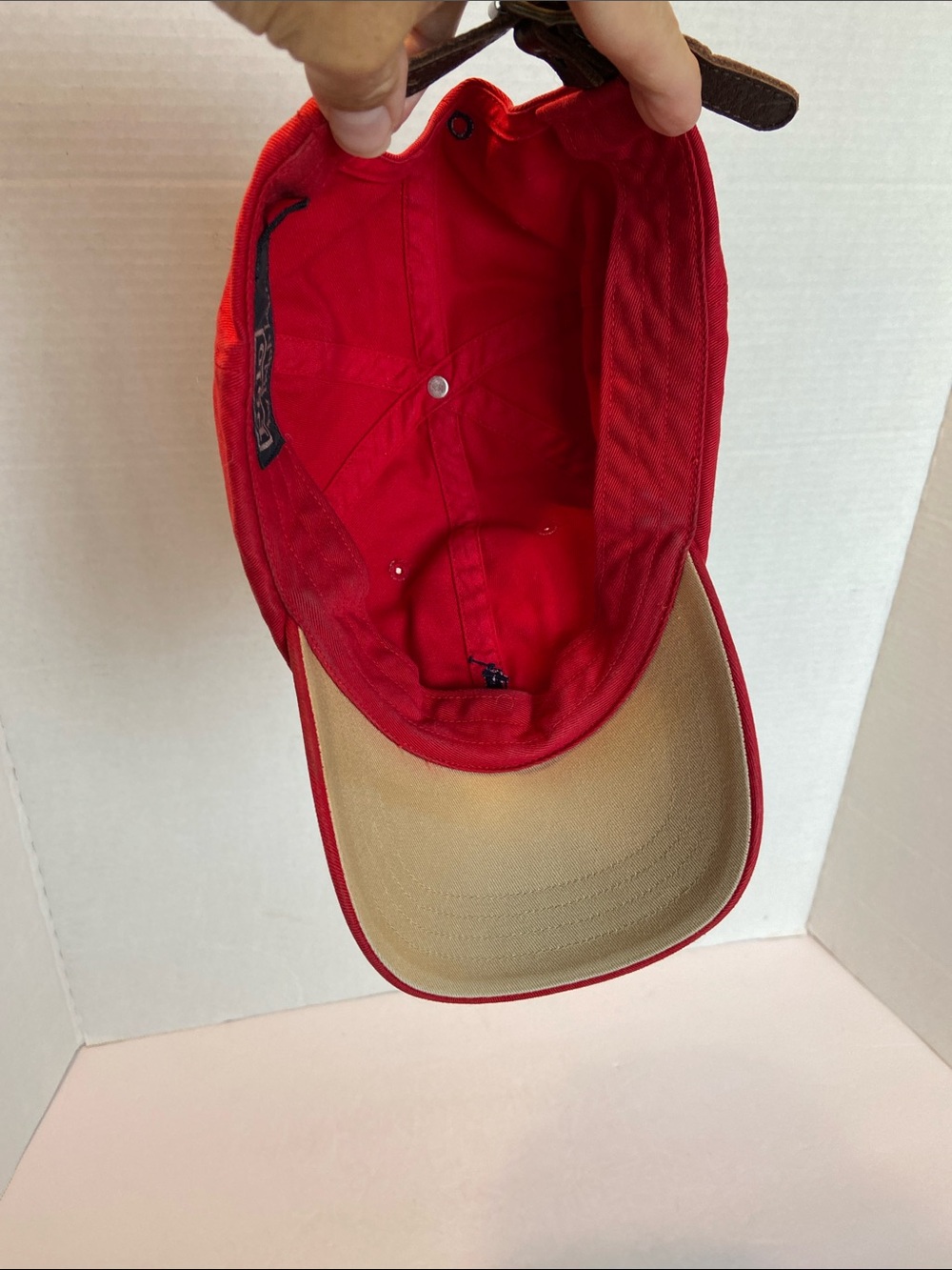 Polo Ralph Lauren Cap Spell Out Logo Golf Beach Baseball Red Navy Horse O/S - Picture 9 of 10